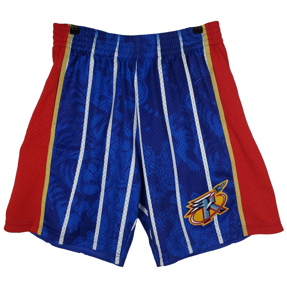 Houston Rockets Mitchell & Ness‎ NBA Large Jersey Shorts CNY Tiger Blue Red New